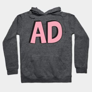 Film Crew On Set - AD - Pink Text - Front Hoodie